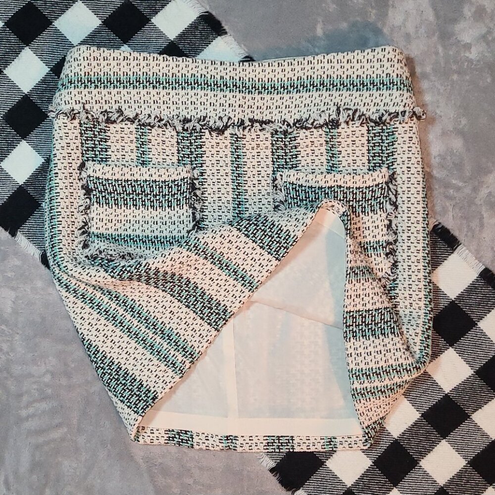 8 | Etcetera | Woven Fringe-Trim Mini Skirt - Picture 3 of 7